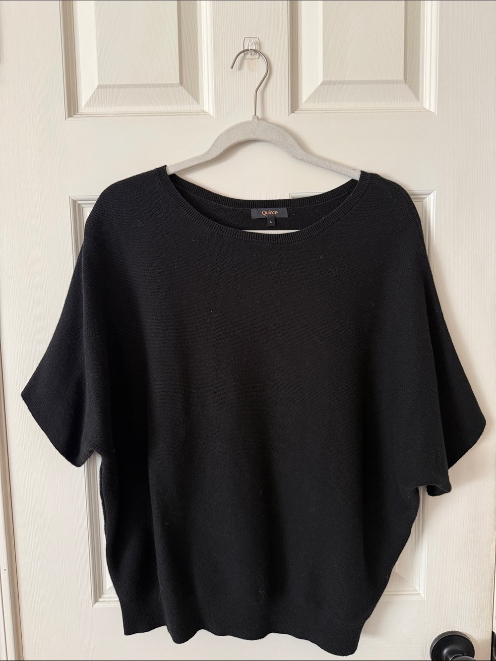 Quince dolman sleeve Black Short-Sleeve Crewneck Knit Top